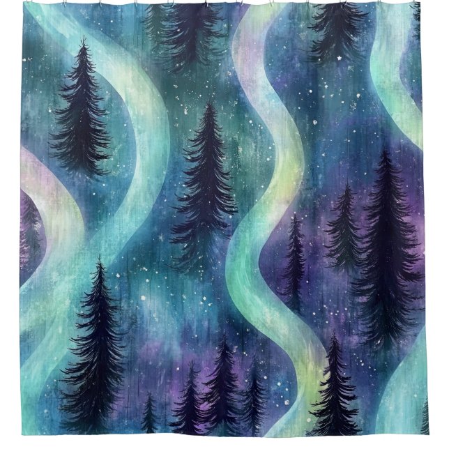 Dark Aurora Borealis Night Forest (3) (Front)