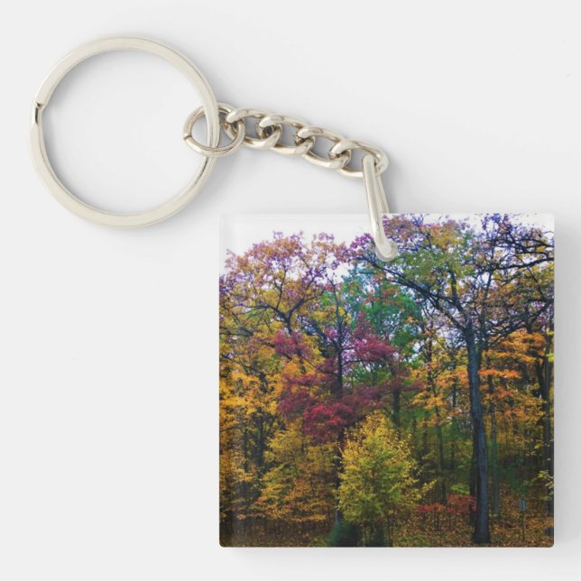 Dark Autumn Forest Keychain (Front)