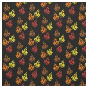 Dark Autumn Leaves Fabric
