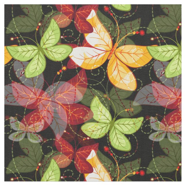 Dark Autumn Pattern Fabric (Close Up)