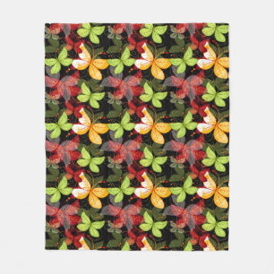 Dark Autumn Pattern Fleece Blanket