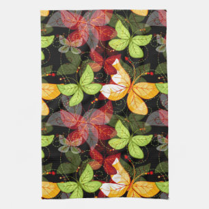 Dark Autumn Pattern Kitchen Towel
