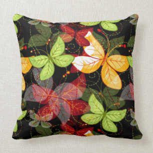 Dark Autumn Pattern Throw Pillow
