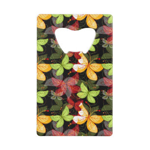 Dark Autumn Pattern Wallet Bottle Opener
