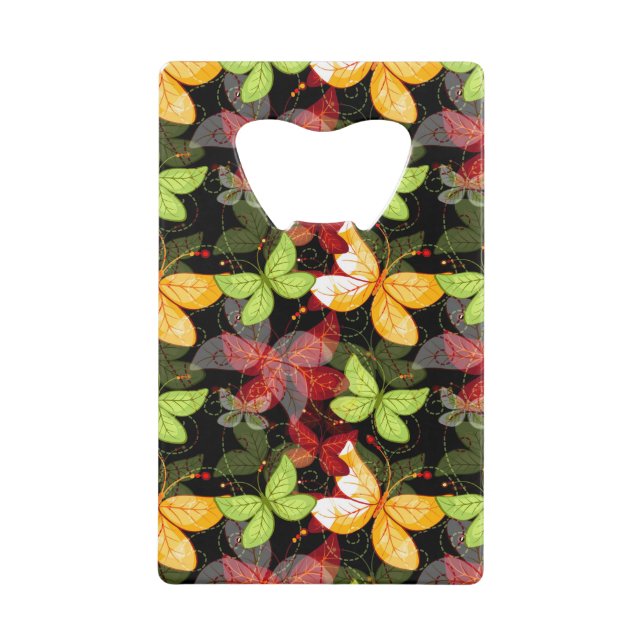 Dark Autumn Pattern Wallet Bottle Opener (Front)