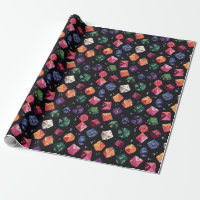 Dark Background Arcane Dice Wrapping Paper