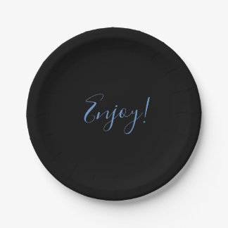 Dark Background Enjoy Paper Plate