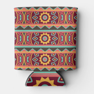 Dark Background: Ethnic Aztec Seamless Can Cooler