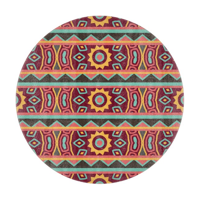 Dark Background: Ethnic Aztec Seamless Cutting Board (Front)