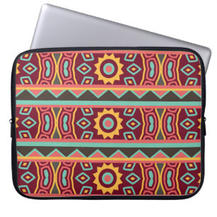 Dark Background: Ethnic Aztec Seamless Laptop Sleeve