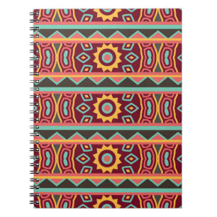 Dark Background: Ethnic Aztec Seamless Notebook