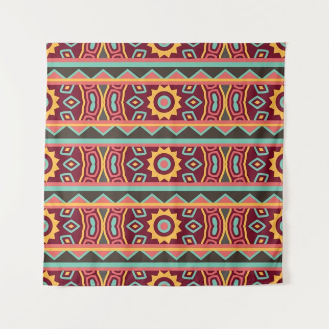 Dark Background: Ethnic Aztec Seamless Tapestry (Front)