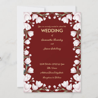 Dark background floral border  invitation