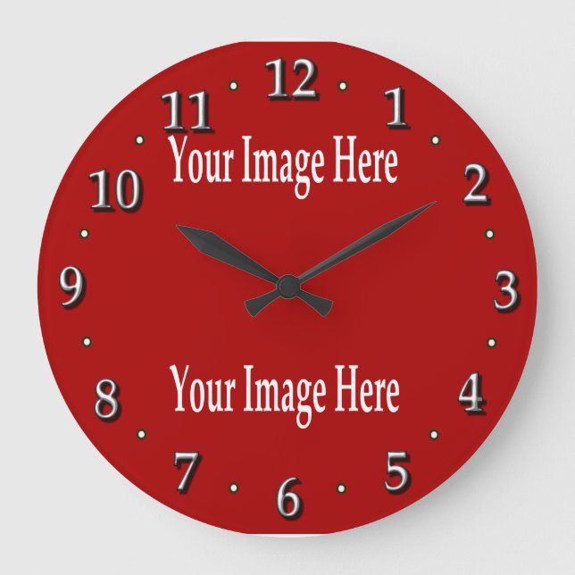 Dark Background White Numbers Clock Face Template (Front)