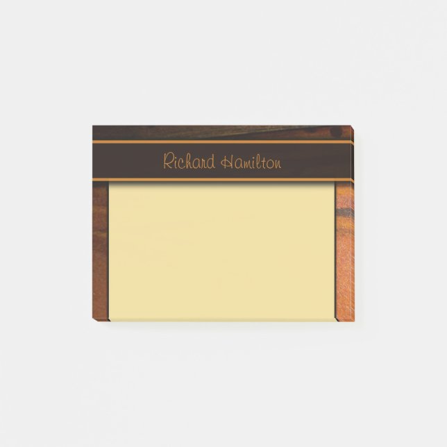 Dark Baltic Pine Faux Woood Small Post-it® Notes (Front)