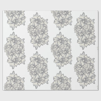Dark Baroque Floral Tattoo Style Wrapping Paper