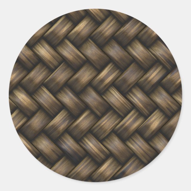 dark basket weave classic round sticker (Front)