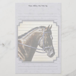 Dark Bay Sport Horse Grey Stationery