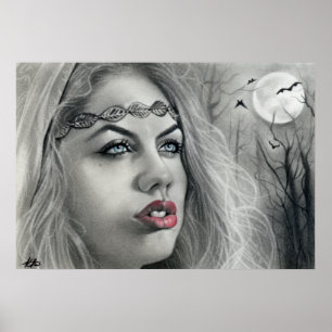 Dark Beauty Moon Shadows Poster