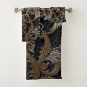 Dark-Beige Lacework Couture Bath Towel Set
