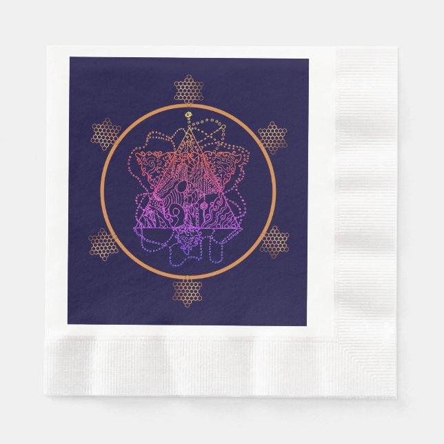 Dark Berry Rainbow Jewish Star     Napkin (Front)