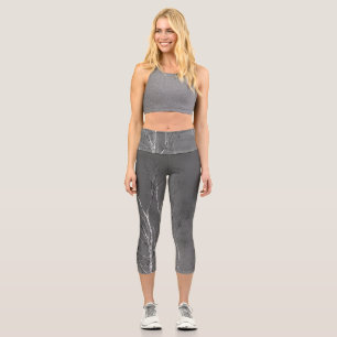 Dark Birch Tree Silhouettes 1 Capri Leggings