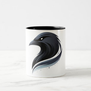 Dark Bird Art Two-Tone Coffee Mug