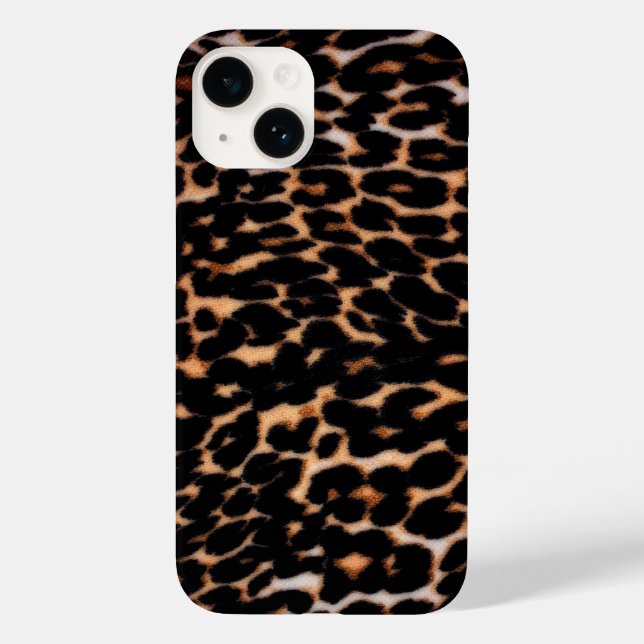 Dark Black Leopard Print iPhone Case (Back)