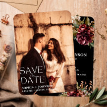 Dark black rustic floral couple photo wedding