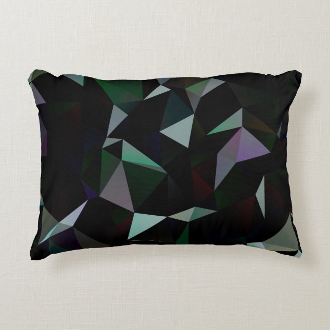 Dark Black triangle mosaic pattern. Geometric illu Accent Pillow (Front)