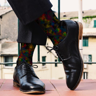  Dark Black Triangle Pattern Abstract Stylish Cool Socks