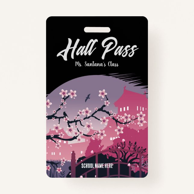 Dark Blossom Hall Pass Badge (Front)
