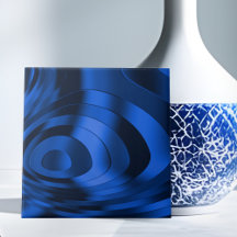 Dark Blue Abstract Ceramic Tile