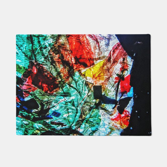 Dark blue abstract door ma,Abstract home  Doormat (Front)