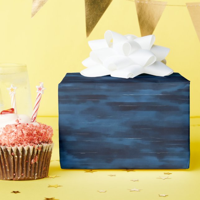 Dark Blue Abstract Lines Wrapping Paper (Birthday Party)
