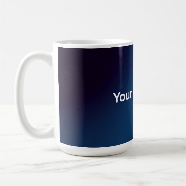 Dark Blue Abstract Pattern | Add Text Coffee Mug (Left)