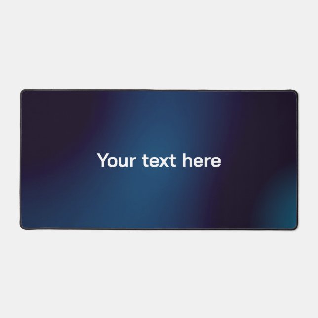 Dark Blue Abstract Pattern | Add Text Desk Mat (Front)
