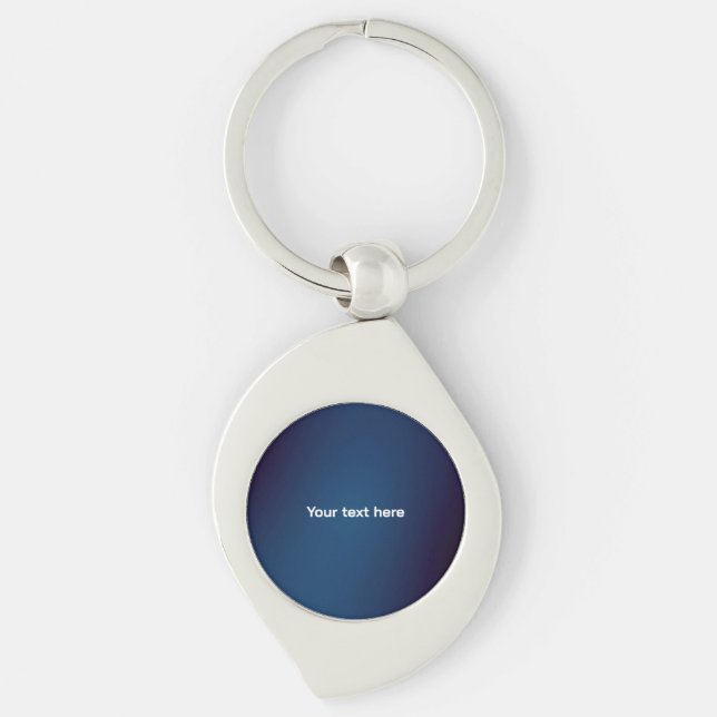 Dark Blue Abstract Pattern | Add Text Keychain (Front)