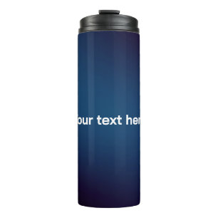 Dark Blue Abstract Pattern   Add Text Thermal Tumbler