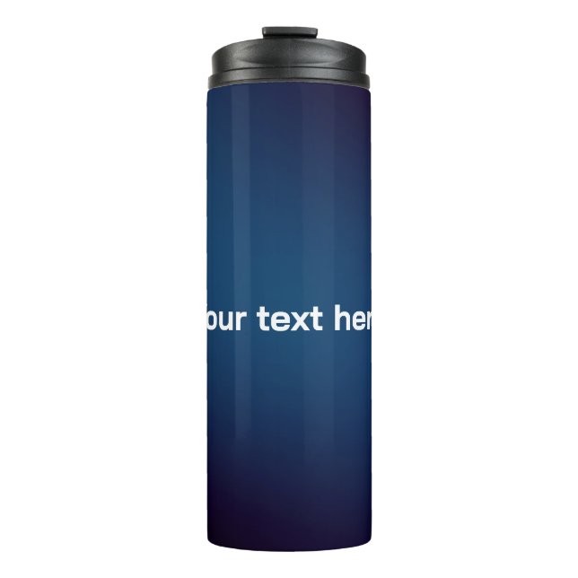 Dark Blue Abstract Pattern | Add Text Thermal Tumbler (Front)