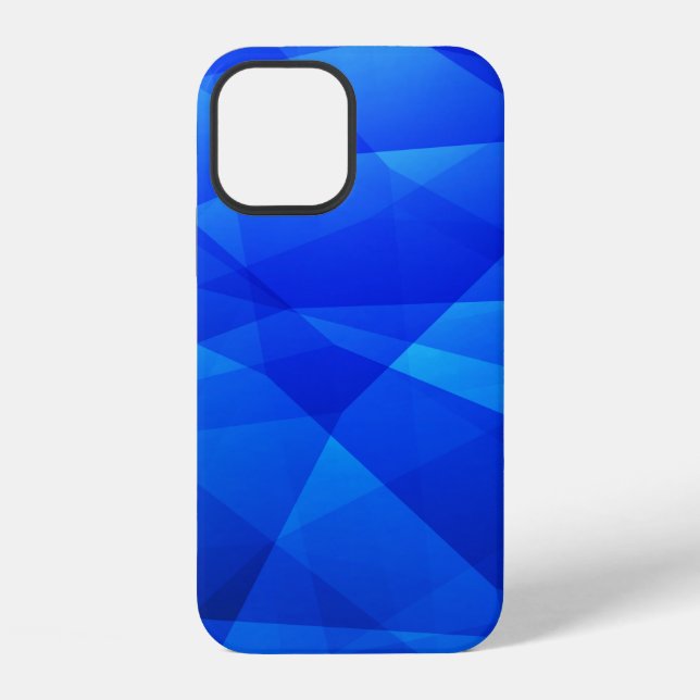 Dark BLUE abstract polygonal. Triangular geometric iPhone Case (Back)
