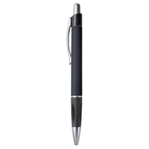 Dark Blue and Black Diagonal Striped Pen
