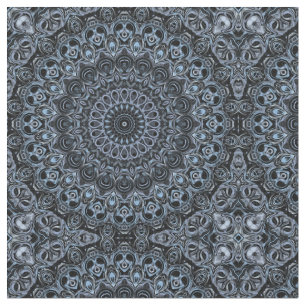 Dark Blue and Black Mandala Pattern Design Fabric
