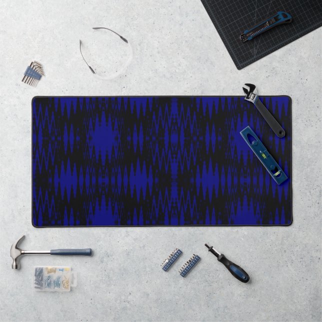 Dark blue and black paint dripping pattern desk mat (Workstation)