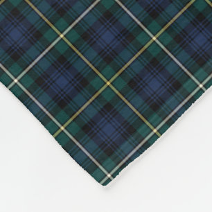 Dark Blue and Green Campbell Clan Tartan Fleece Blanket