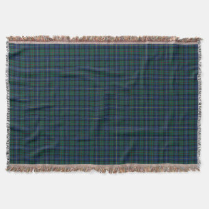 Dark Blue and Green MacLeod of Skye Clan Plaid Throw Blanket