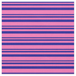 Dark Blue and Hot Pink Coloured Lined Pattern Fabric