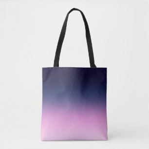 Dark blue and light pink gradient  tote bag