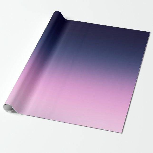 Dark blue and light pink gradient  wrapping paper (Unrolled)