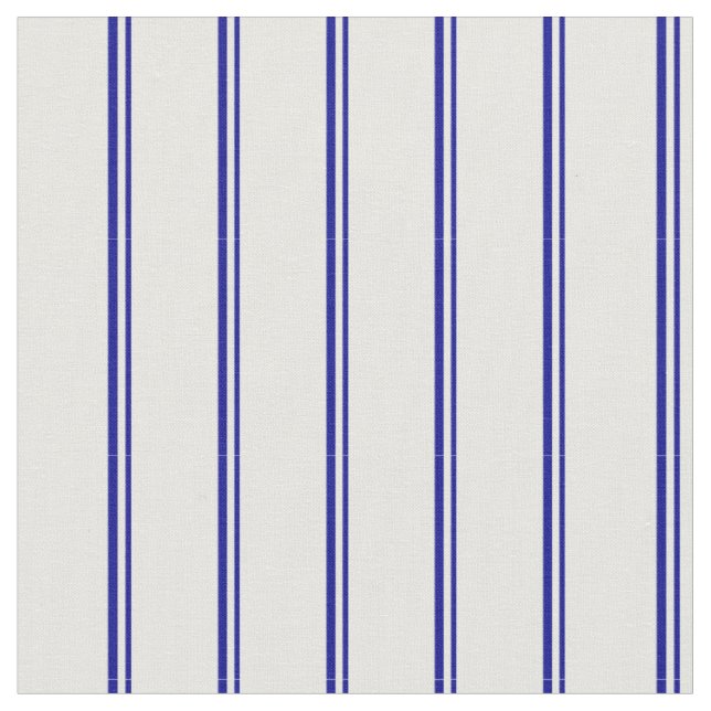 Dark Blue and Mint Cream Striped Pattern Fabric (Close Up)